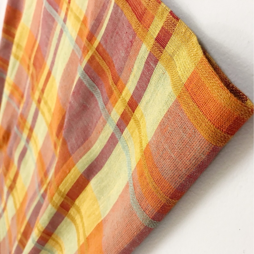 Vintage plaid skirt by Hunters Run orange rust linen skirt lined zip at back| 12 - Picture 9 of 12